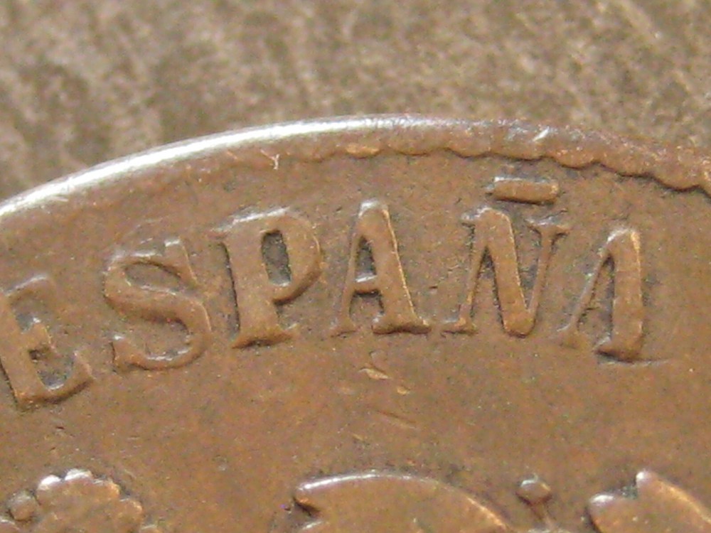 1879 OM Spain 10 Centimos - * Doubled Die Reverse * DDR Error - (P4505)