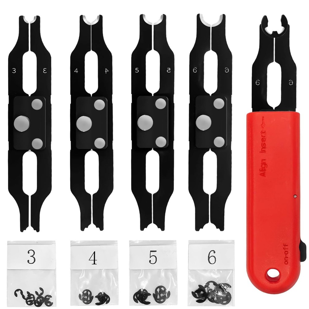 E Clip Tool, E Clips Removal and Installation Assortment Kit Tool Red Handle