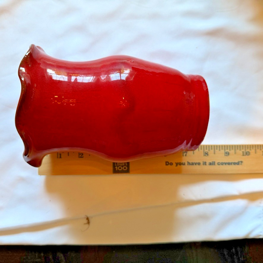 Beautiful Handcrafted Ruby Red Ceramic Vase and Votice Candle Holder