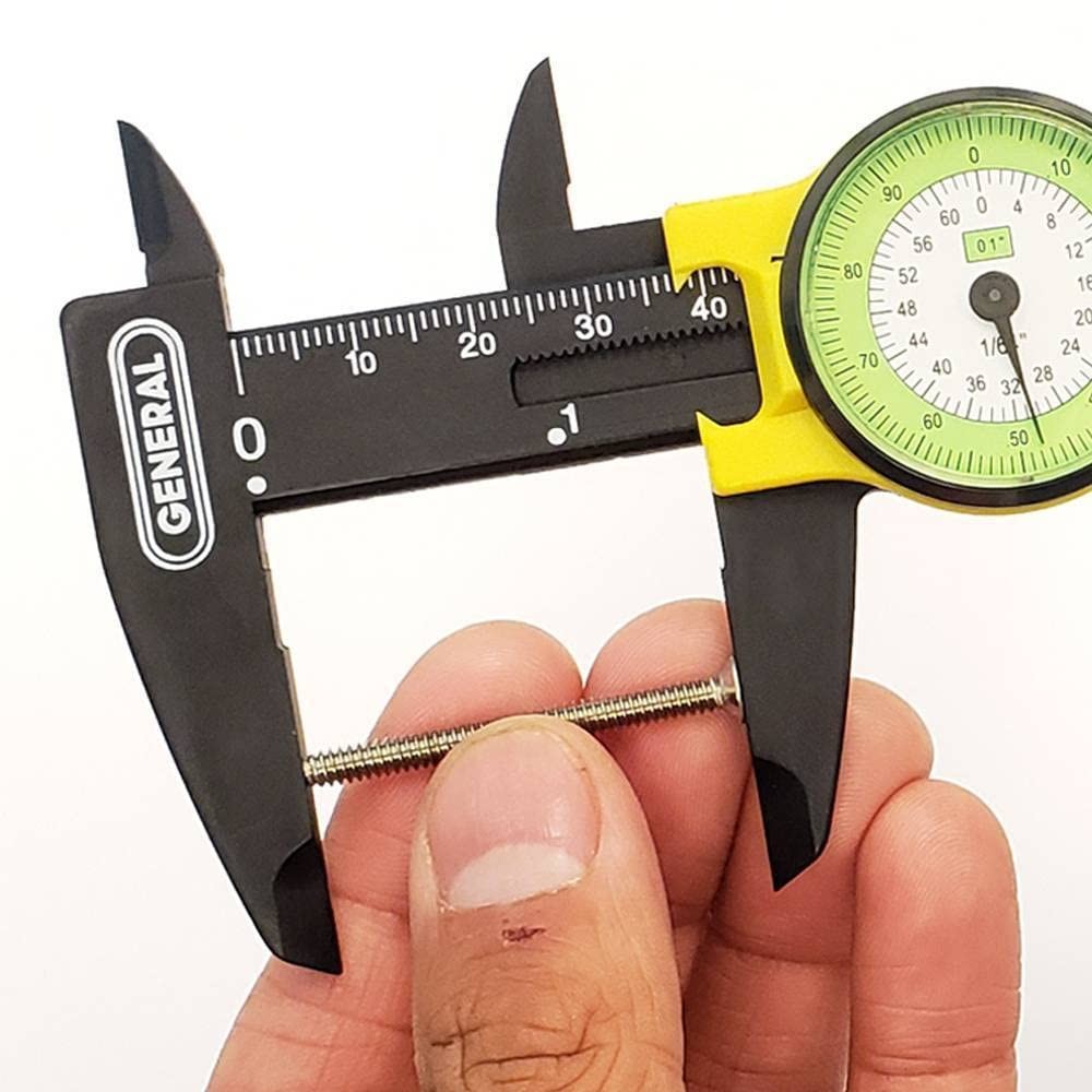 142 Plastic Dial Caliper, 0-6" Range, .01" & 1/64"