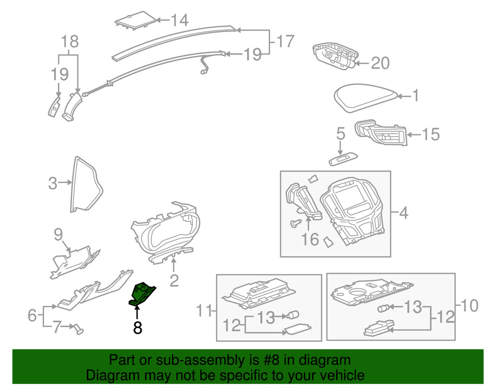 Genuine GM Compartment Box 90800594