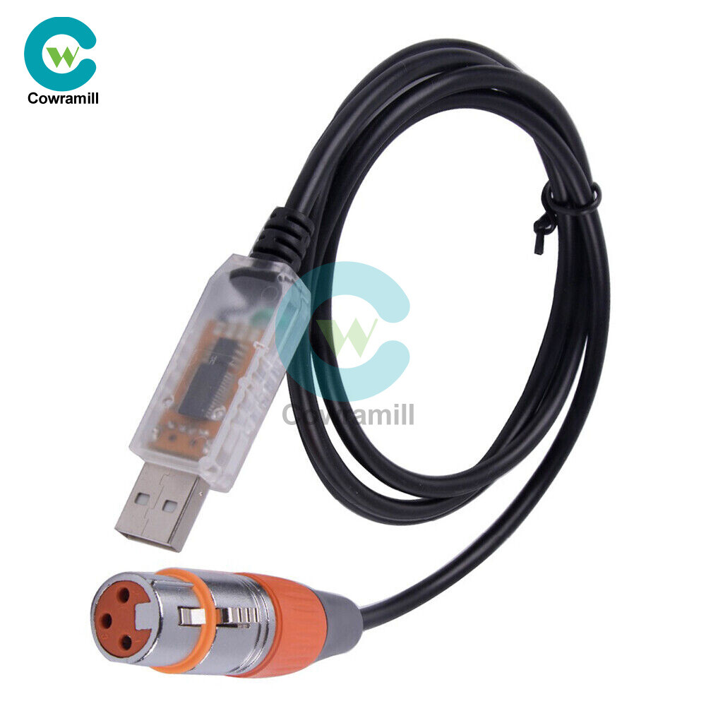 USB to DMX Interface Adapter Cable Stage Light PC DMX512 Controller Dimmer DMX.