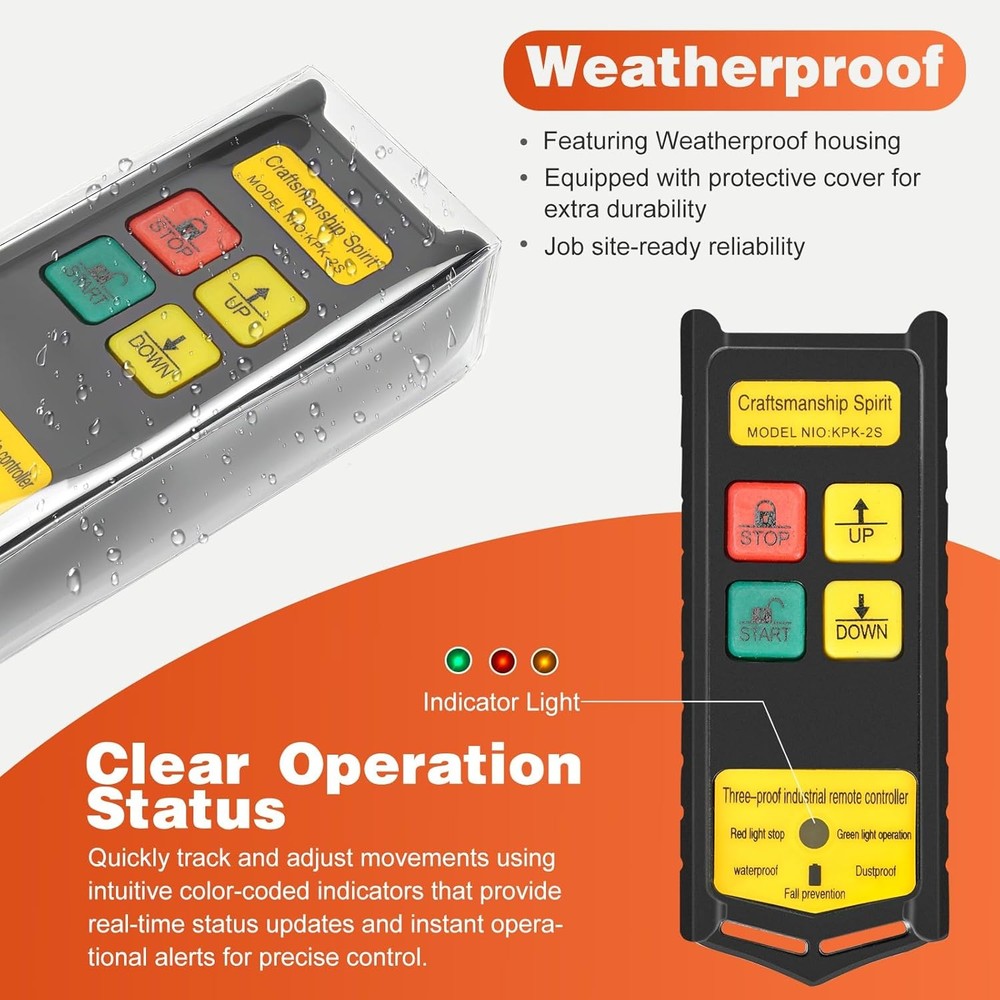 2-in-1 Wireless Crane Remote Control 12V Dump Trailer Controller Up Down Switch