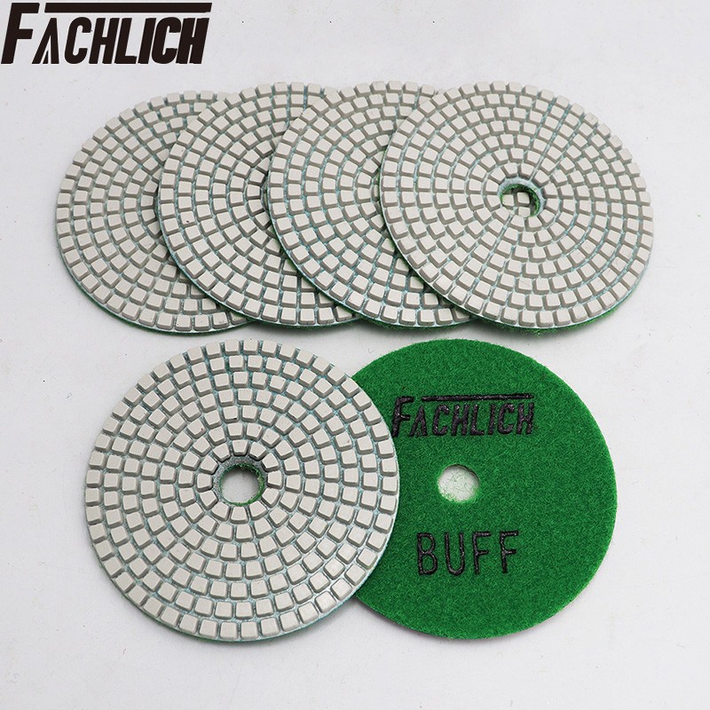 6pcs 4'' Wet Diamond Polishing Pad Sanding Disc Grinding Marble Granite Stone