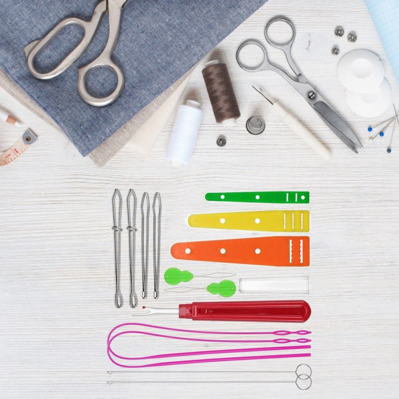 Drawstring Threader Tools Kit for Hobbyist Patchwork Crafting Clothes Handbags