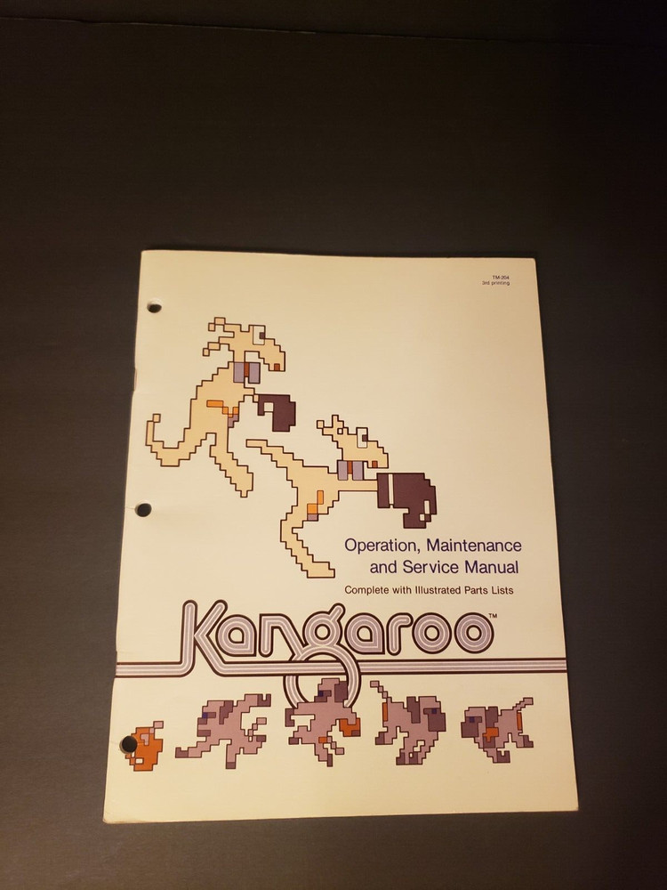 Original 1982 Atari Kangaroo Coin-op Video Arcade Game Ops Manual & Schematics