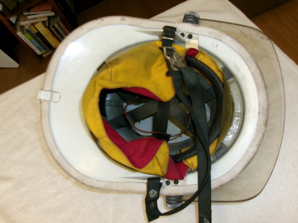 Cairns Bros White Fireman's Helmet with Shield