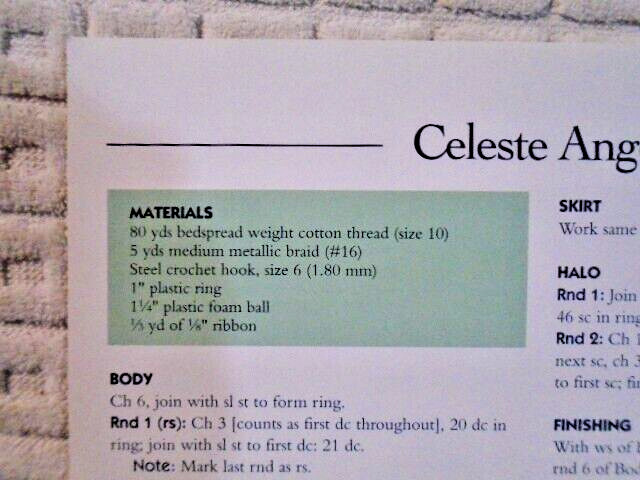 Celeste Angel Ornament Crochet Single Pattern Vanna White