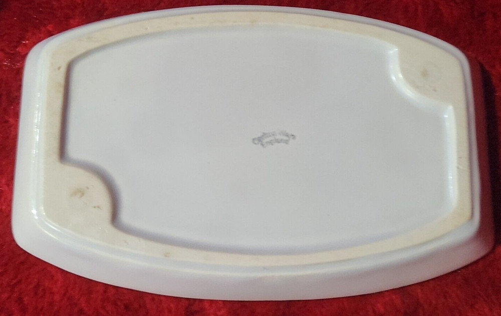 Canton Ware White Elephant Butter Dish w/ Mouse on Back Made in England