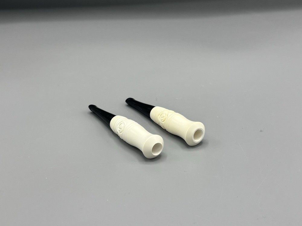 2 Cigarette Holders for regular (8MM) Cigarettes Block Meerschaum Handmade