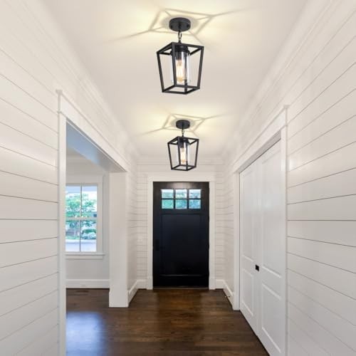 Black Pendant Lights Kitchen Island 2 Pack, Farmhouse Pendant Black 2-Pack
