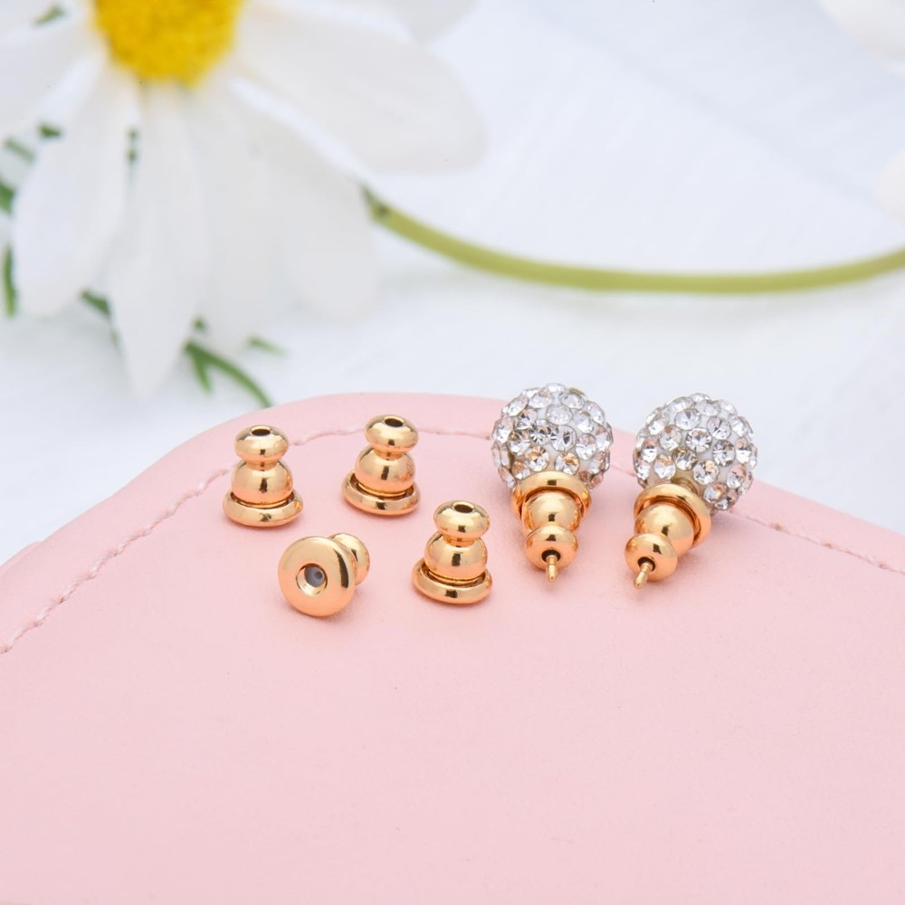 Earring Backs Replacements,Bullet Earring Backs for Studs/Droopy Ears, Secure...
