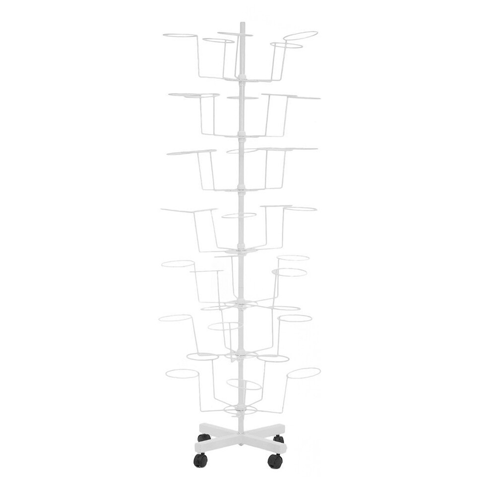 7 Tier Hat Rotating Display Rack White Hat Cap Display Retail Display Stand