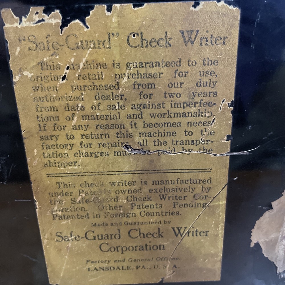 Safe-Guard Instant Registered Check-Writer, Model 571192