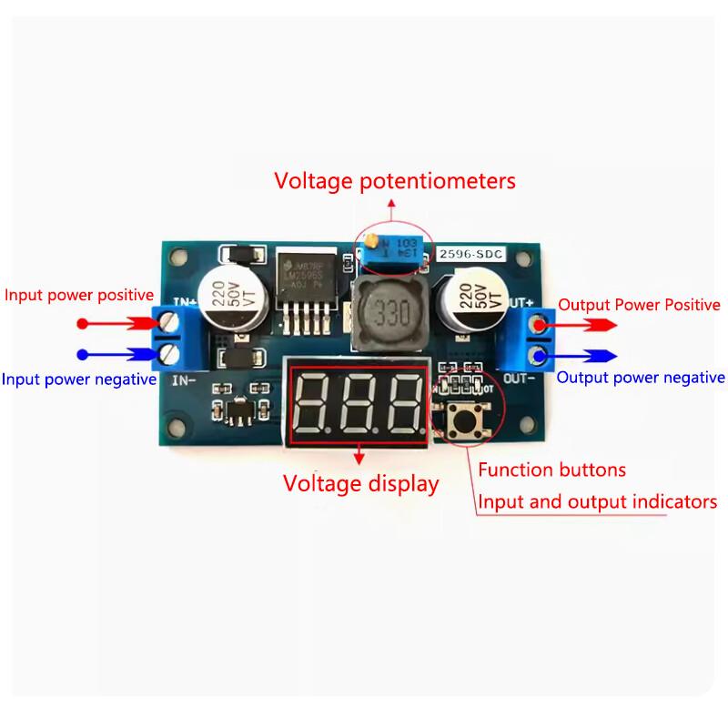 LM2596 DC-DC Step Down Converter Voltage Regulator Module With LED Display New