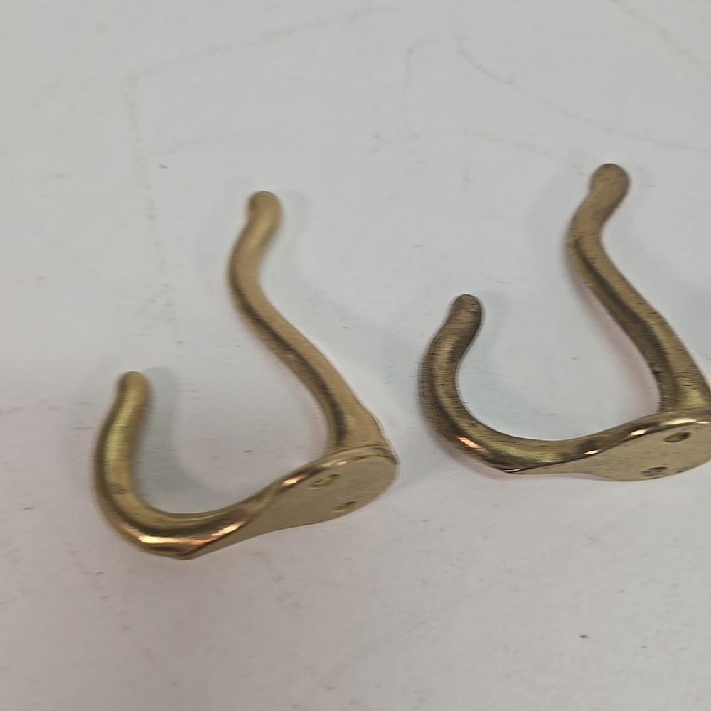 3 BRASS COLORED COAT HOOK