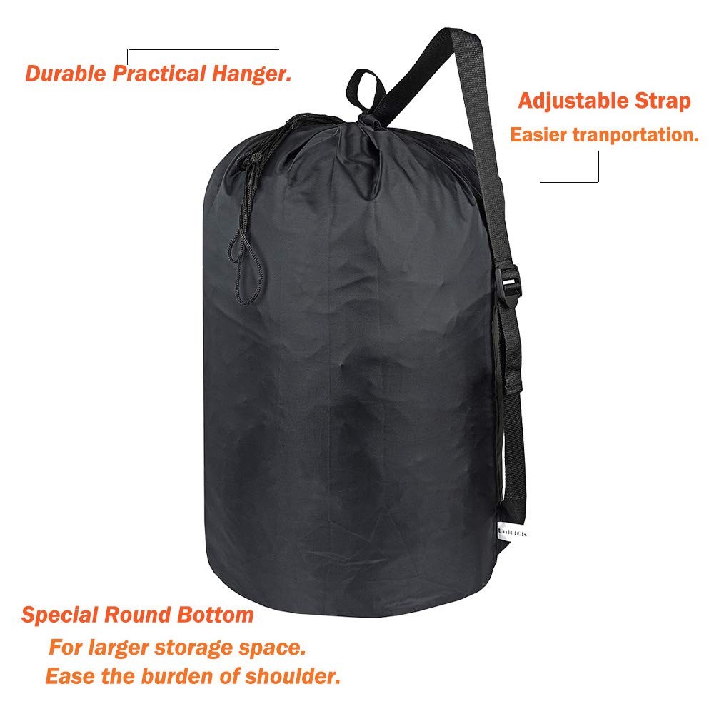 2 Pack Washable Laundry Bag with Strap, Laundry Backpack with Drawstring, Com...