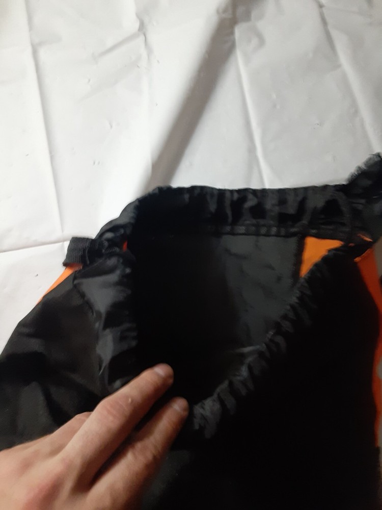 WestlawNext Orange Black Drawstring Backpack Bag Mesh Pockets *rip