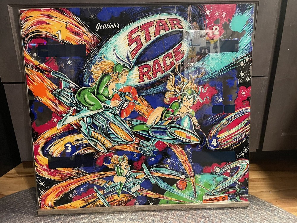 Original Star race pinball Back glass