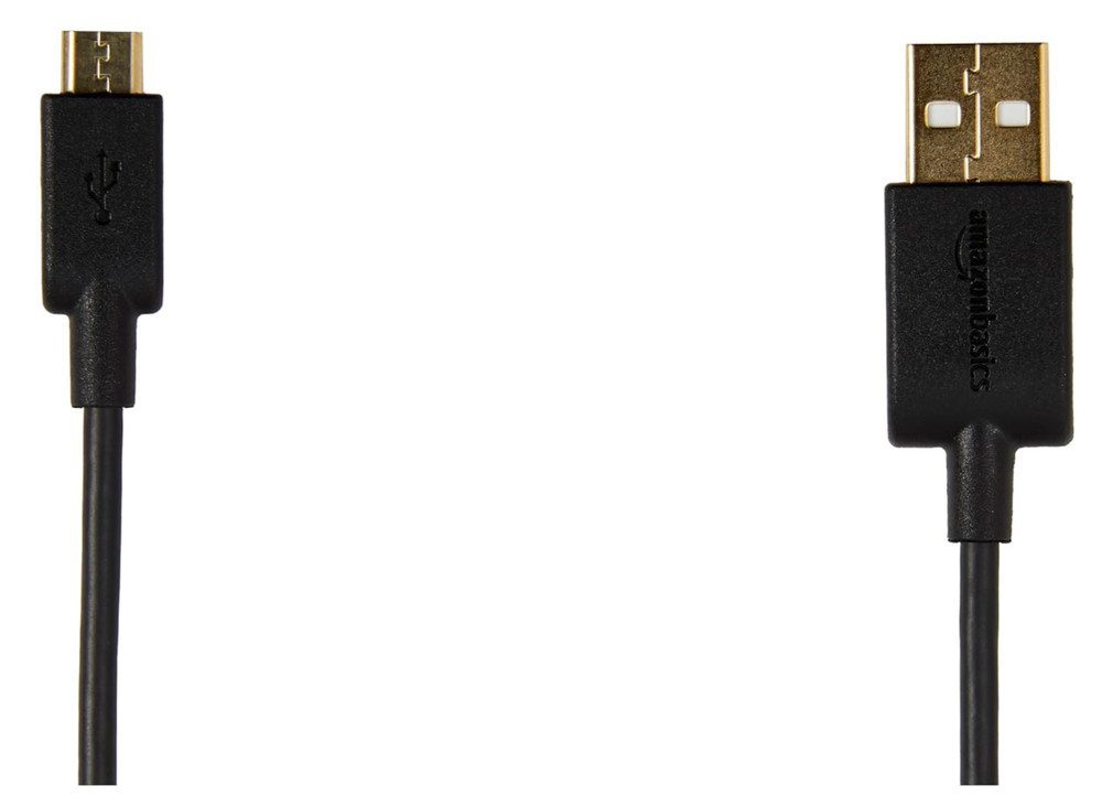 Amazon Basics USB-A to Micro USB Charging Cable, 480Mbps Transfer Speed 5 pk