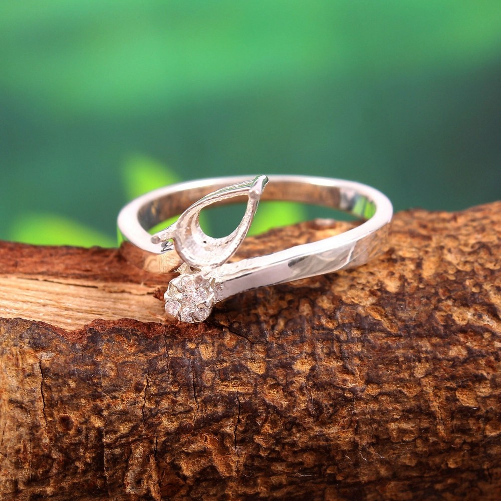 Semi Mount Ring stone Setting Size 7X5 MM Pear Shape Free Shipping