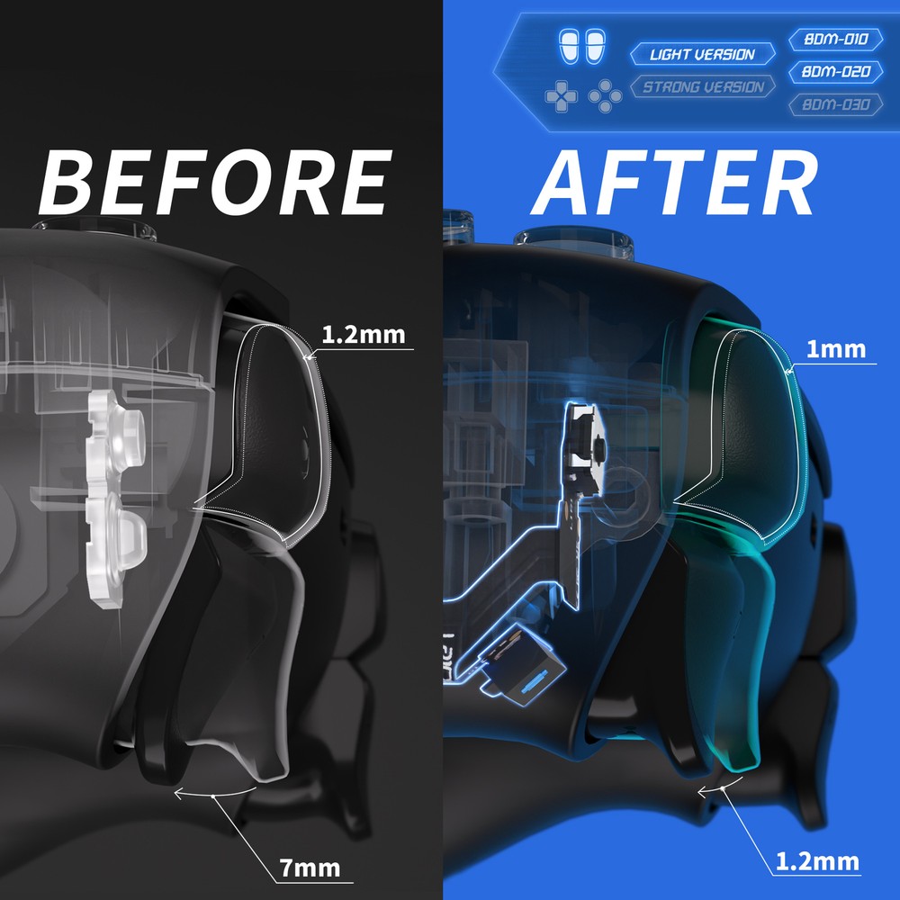 Micro Switch Light Version Clicky Hair Triggers Kit Shoulder For PS5 Controller