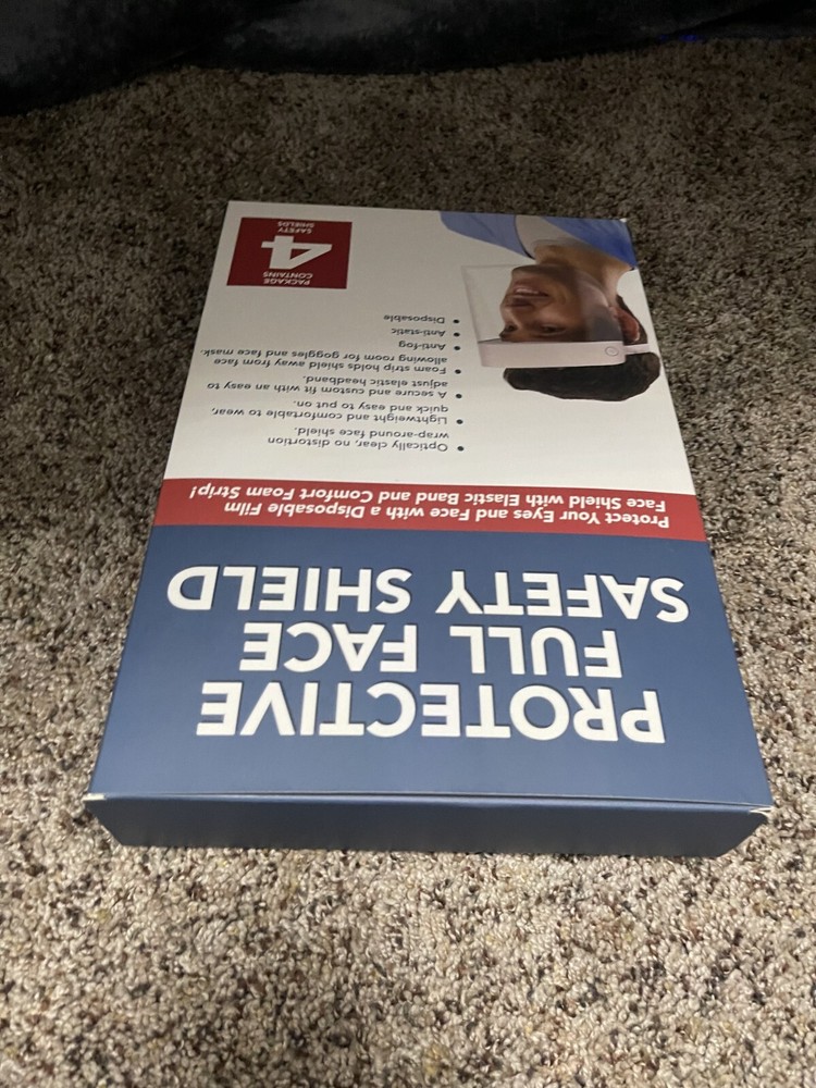 Protective Full Face Safety Shield 4 Pack New