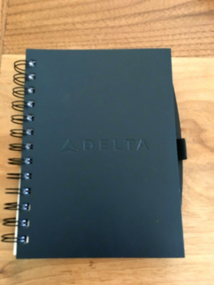 DELTA AIR LINES - SPIRAL NOTE PAD -BLACK  - NEW