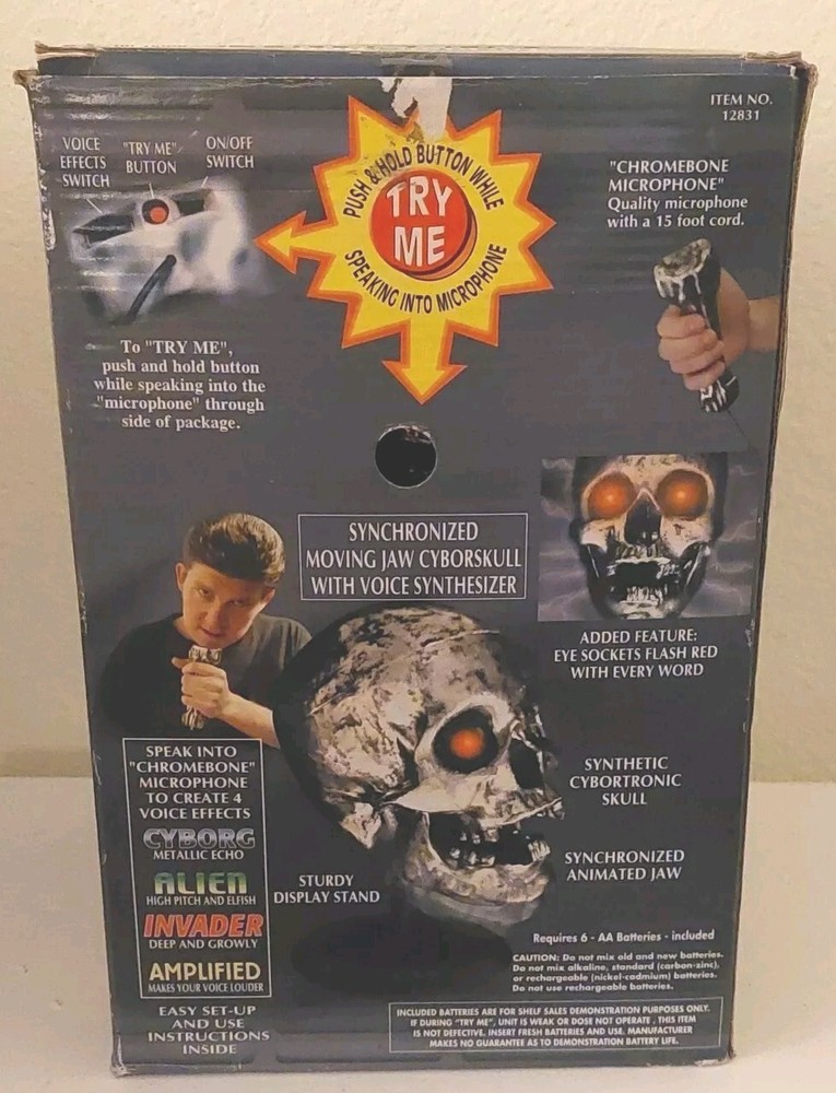 HALLOWEEN Talking Through CYBORSKULL Skeleton Microphone Animated READ