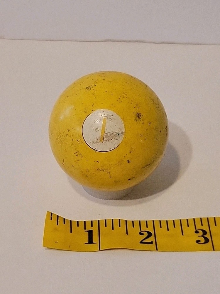 Vintage No. 1 Solid Yellow Pool Ball Billiard 2" Replacement (L)