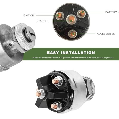 Ignition Switch with Key, 4-Position Ignition Starter Switch Lock