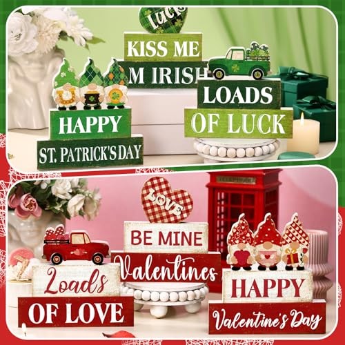 3 Pcs Valentines Day Decor St. Patricks Day Decorations Double Sided Theme
