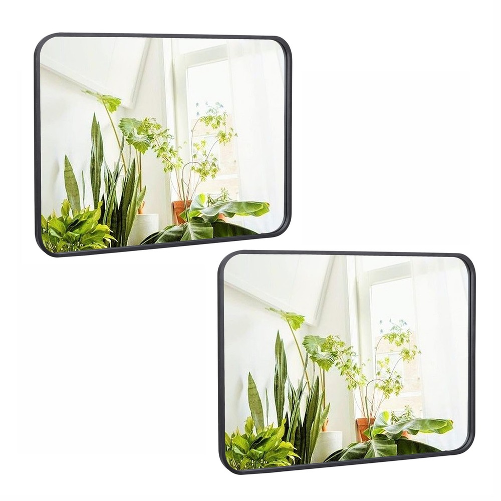 2PCS 22" X 30" Wall Mirror for Bathroom Rectangular Metal Framed Vanity Mirror