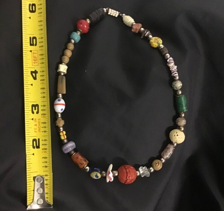 Vintage Multi Materials Beaded Choker Necklace