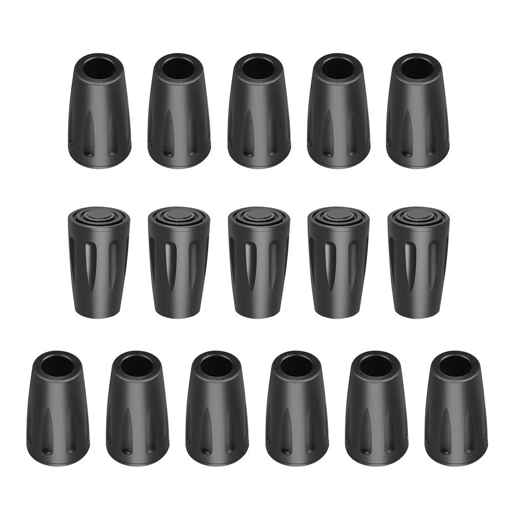 Walking Stick Rubber Tips 16 Pack Hiking Trekking Pole Plain Bottom