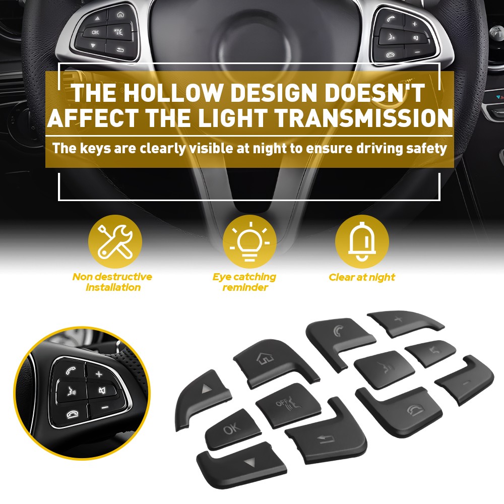 Steering Wheel Multi-Function Button Cover for Mercedes-Benz C300 2015-2019