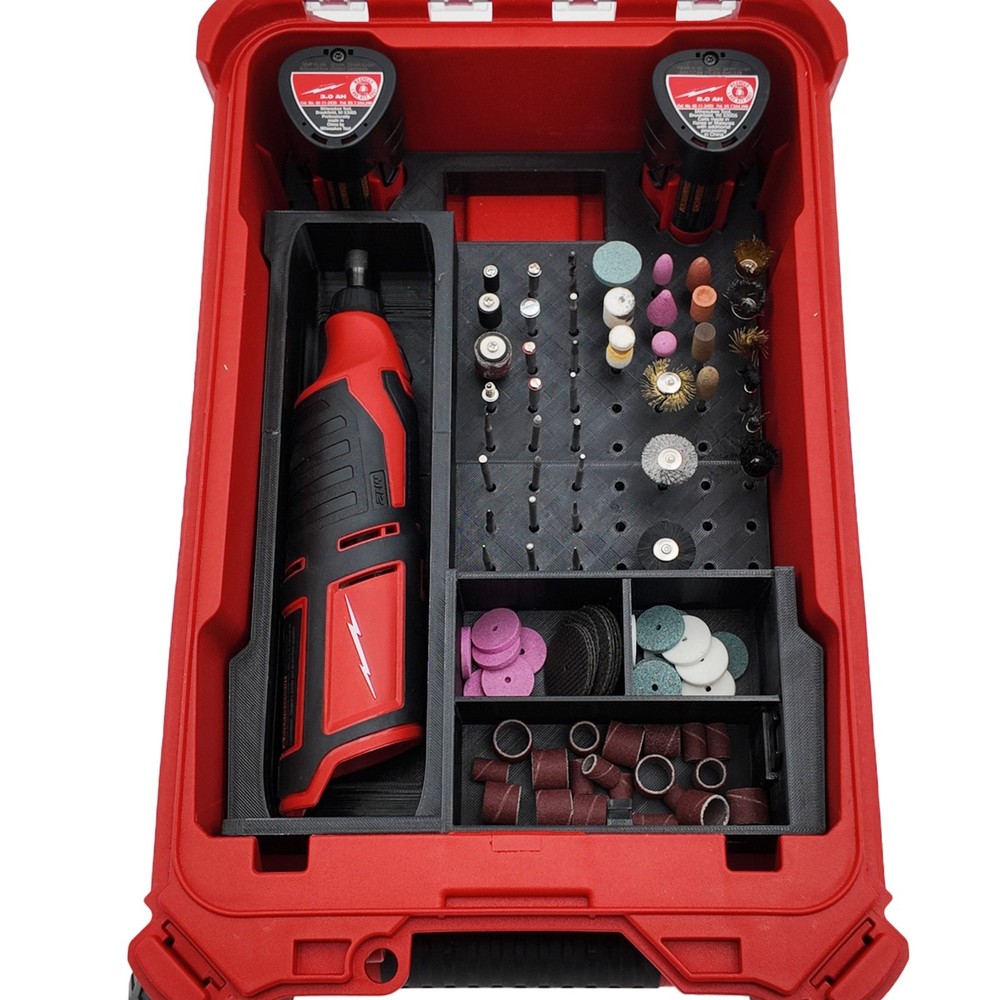 M12 Rotary Tool Organizer for Milwaukee Compact Packout