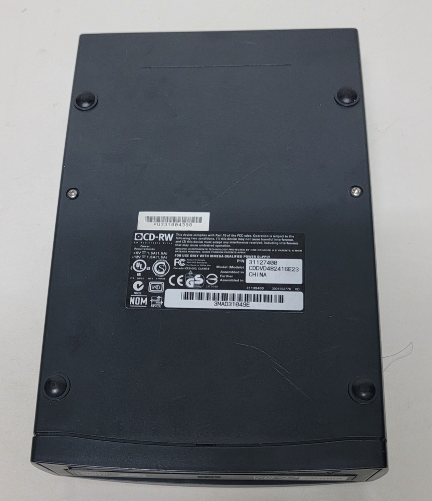 Iomega CD/RW DVD-ROM External Disk Drive-Untested