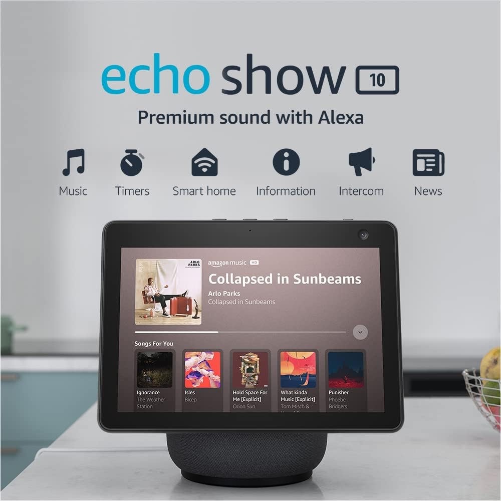 NEW Amazon Echo Show 10 Display Motion Alexa Smart Speaker Black T4E4AT 3rd Gen