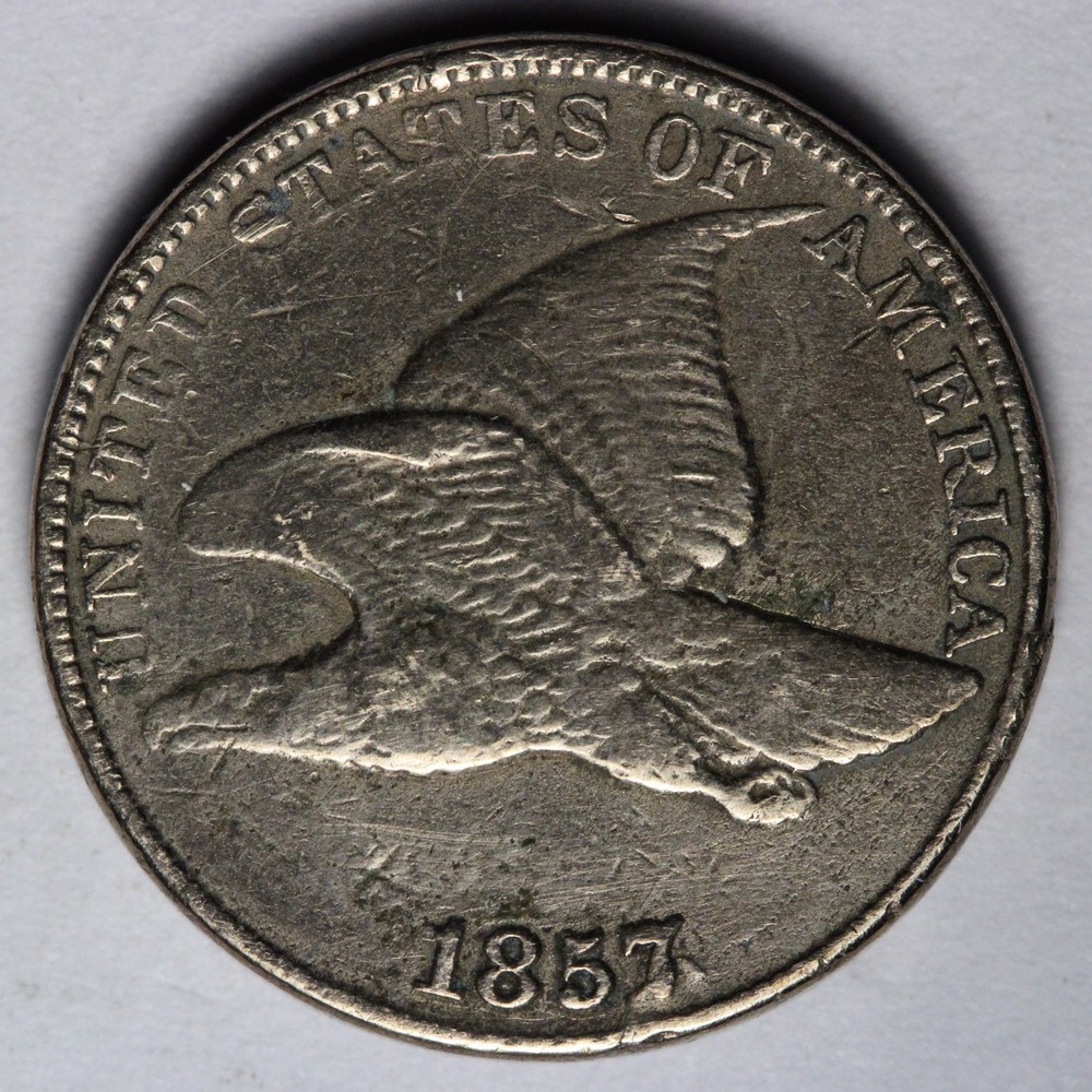 1857 Flying Eagle Cent Penny VF E137 TKNM