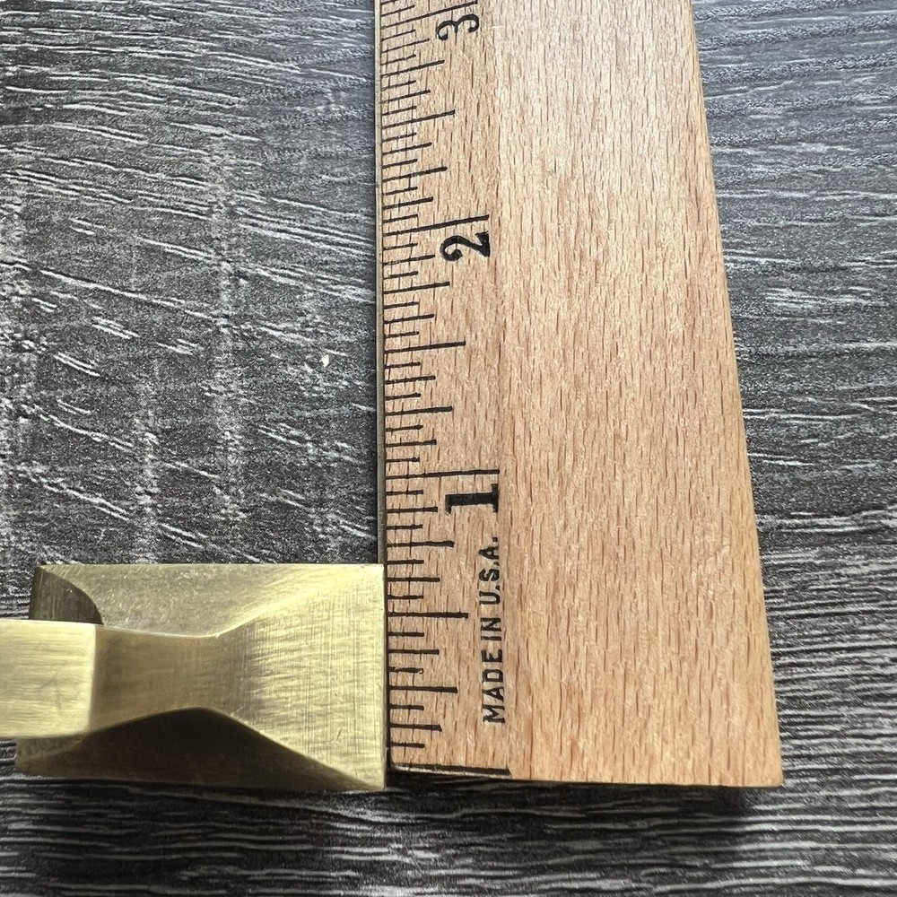 Set Of 6 Vintage Geometric Brass Angular Cabinet Pulls 4-1/16”CC