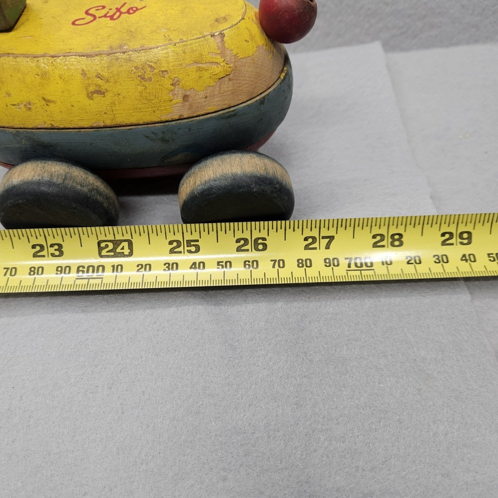 Vintage Sifo Pull Duck Wooden 1960’s With Pull String