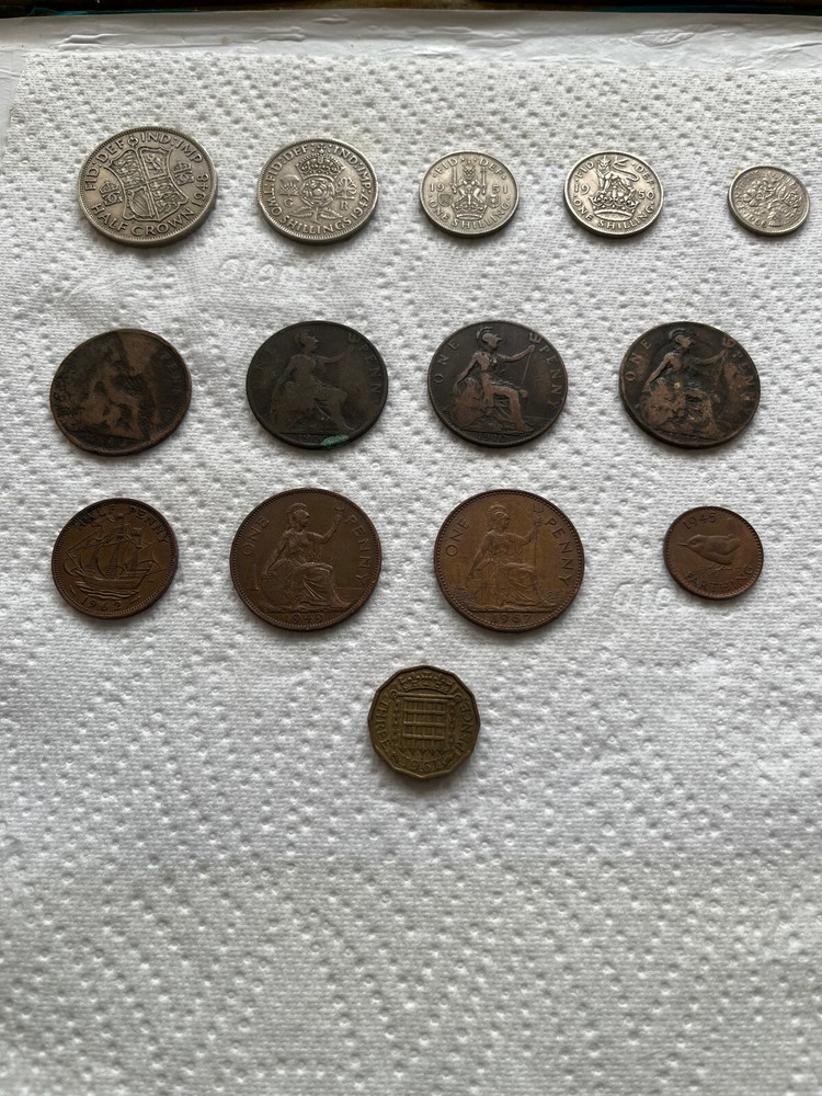 COINS HALF- CROWN TO FARTHING ( 14 Coins )