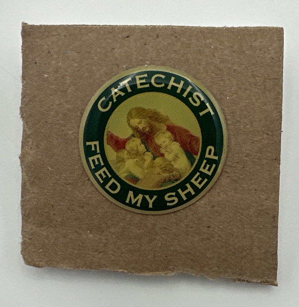 Catechist "Feed my Sheep" Round Lapel Hat Tie Pin