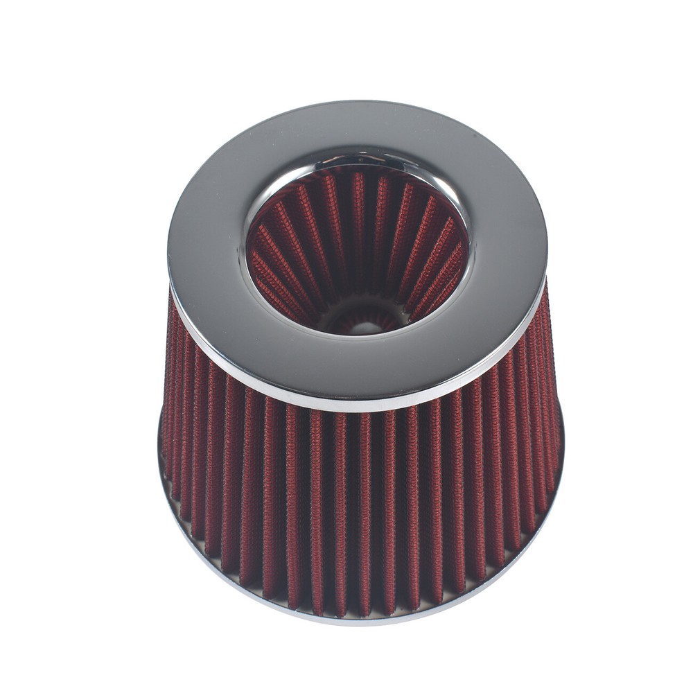 Red 3" 76mm Performance High Flow Cold Air Intake Cone Replacement Dry Filter