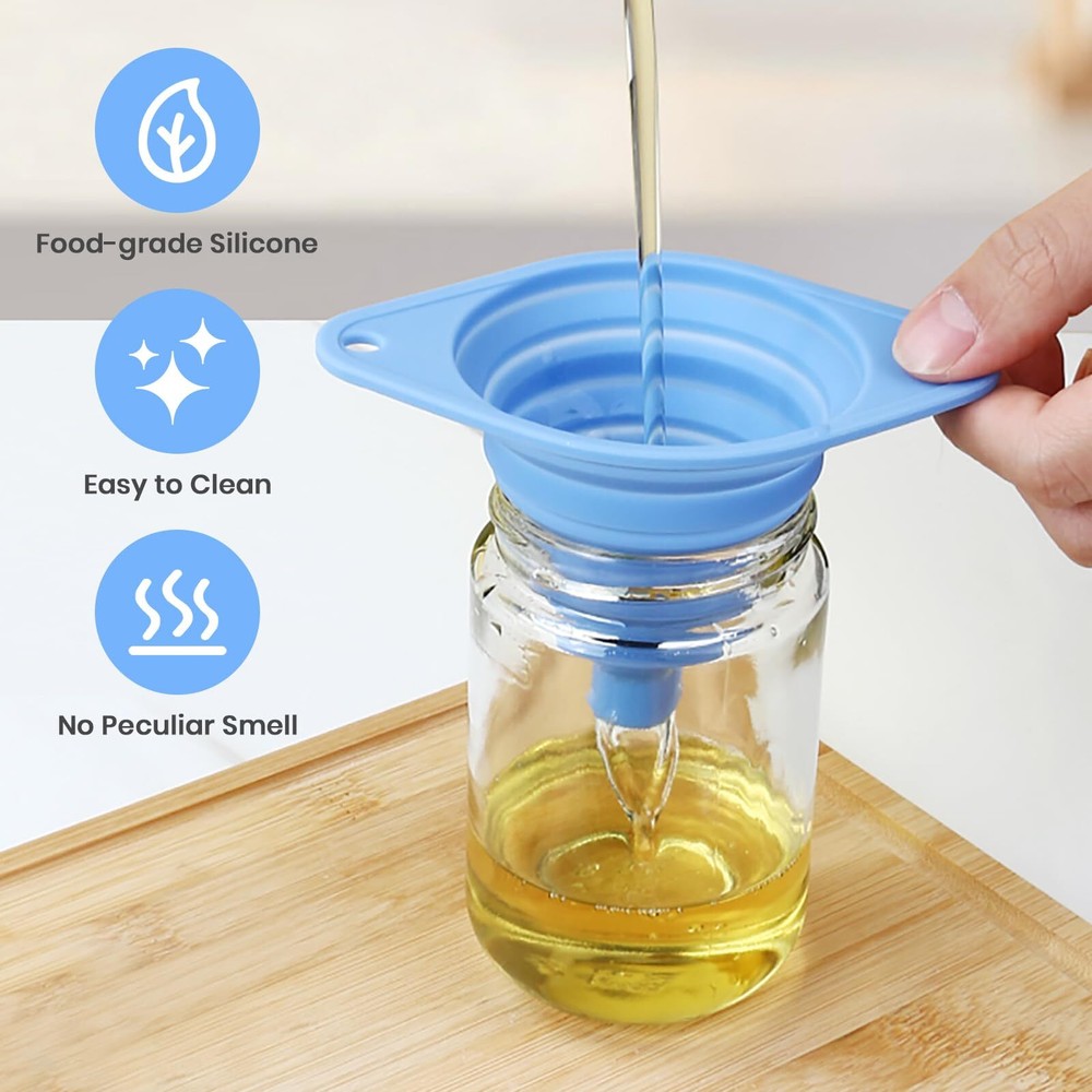 Kitchen Funnels Set 3 PackFunnel for Kitchen Use Filling BottlesSilicone Funn...
