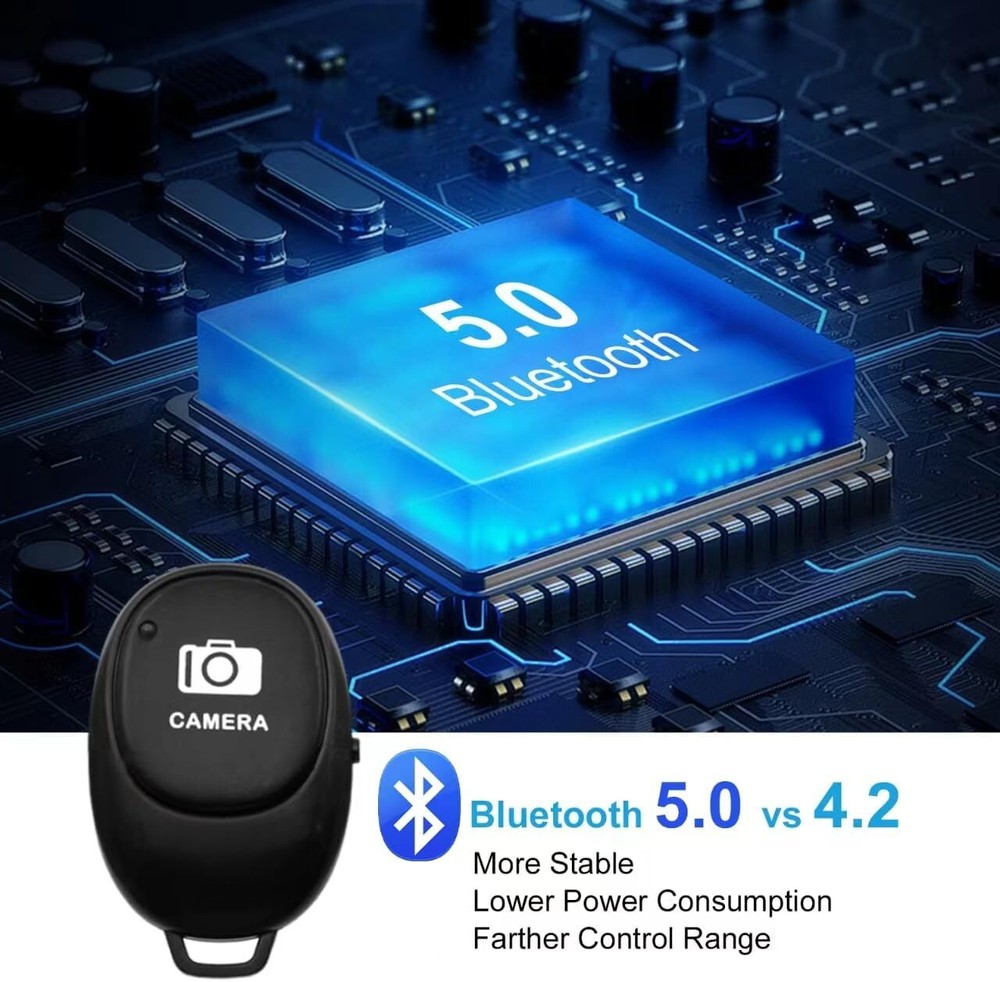 2 Pcs Camera Shutter Wireless Bluetooth Remote Control for Android Apple iPhone