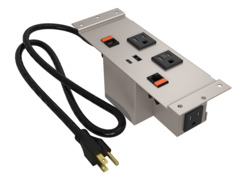 Dekko Villa silver 2 power + 2 USB + 2 open data port power module