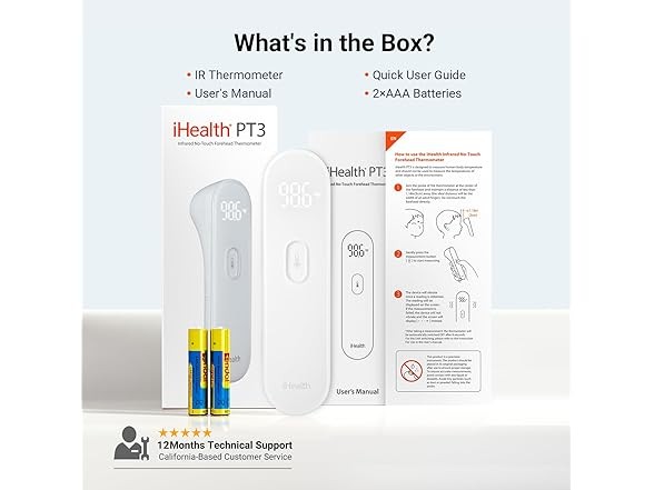 iHealth No-Touch Forehead Thermometer White