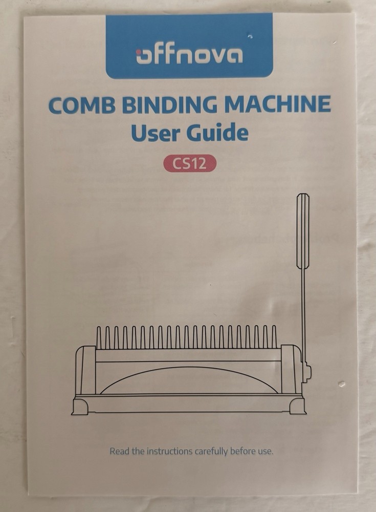 Offnova 21-Hole 450 Sheets Paper Comb Binding Machine Letter Size